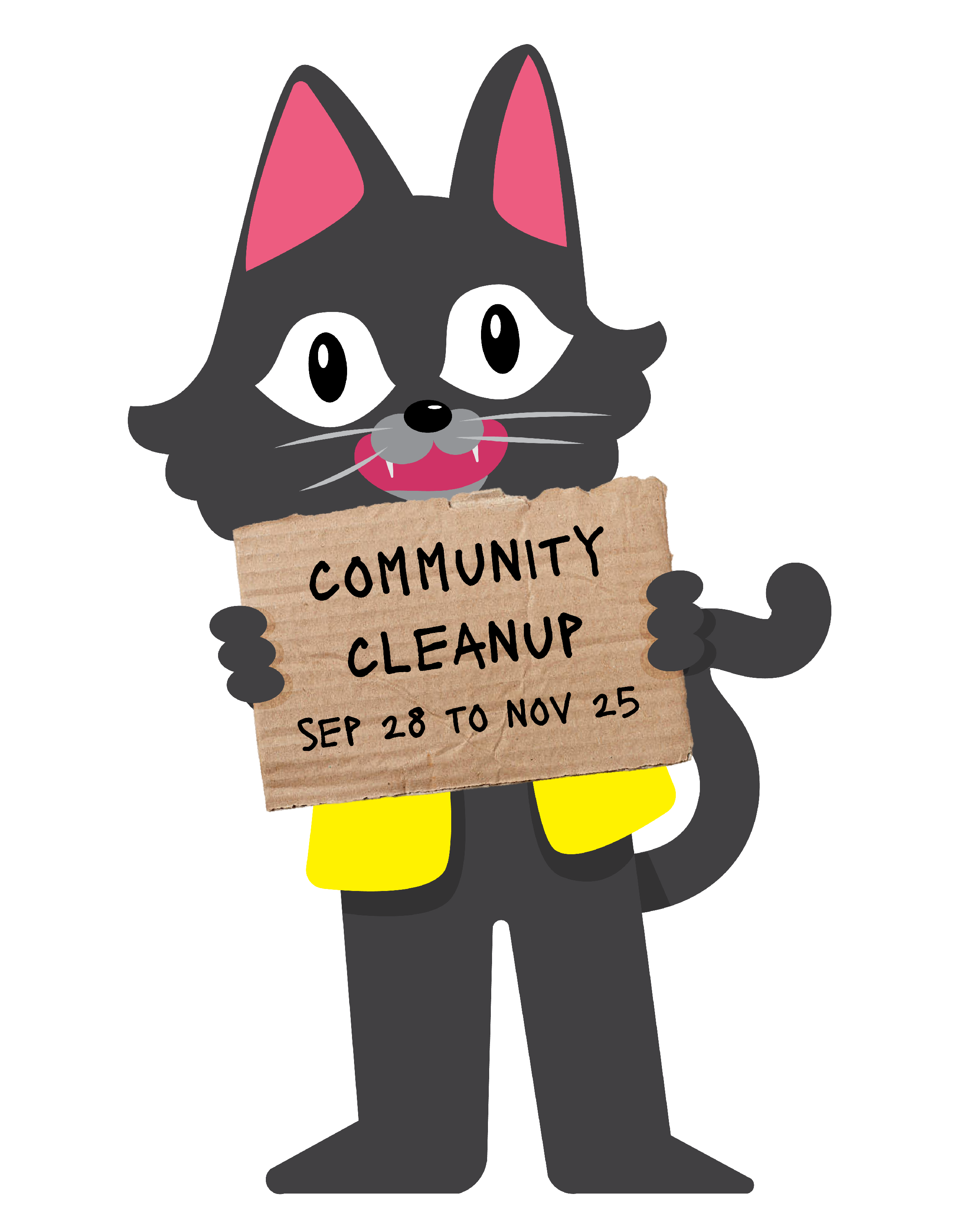 cat with sign-dates